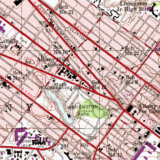 Topographic Map of Hawley Building, NY