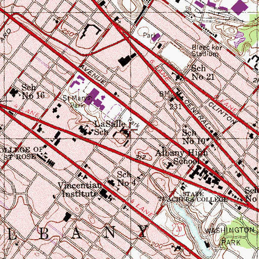 Topographic Map of Brubacher Hall, NY
