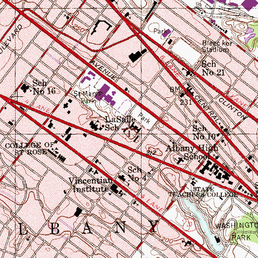 Topographic Map of Sayles Hall, NY