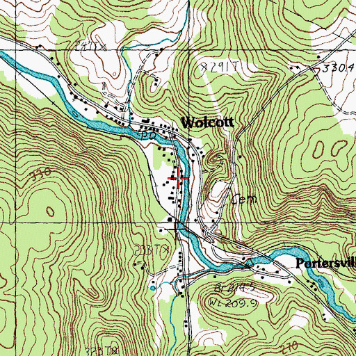 Topographic Map of Green Mountain Waldorf School, VT
