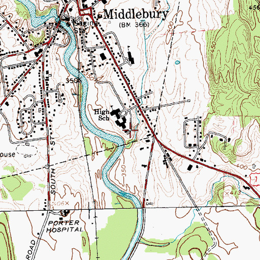 Topographic Map of Patricia Hannaford Career Center, VT
