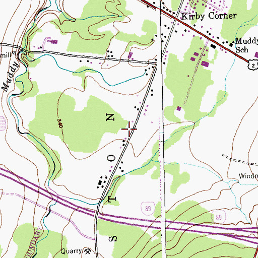 Topographic Map of Bellwether School, VT