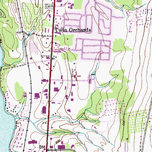 Topographic Map of Vermont Commons School, VT