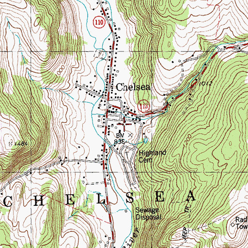 Topographic Map of Chelsea Public School, VT