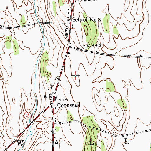 Topographic Map of Bingham Memorial School, VT