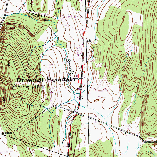 Topographic Map of Brownell Mountain Seventh Day Adventist School, VT