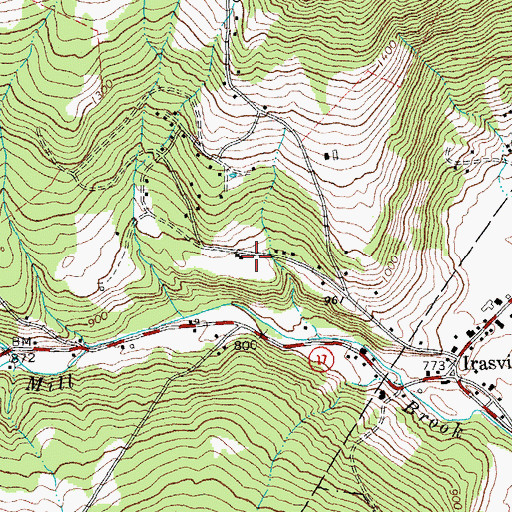 Topographic Map of Green Mountain Valley School, VT