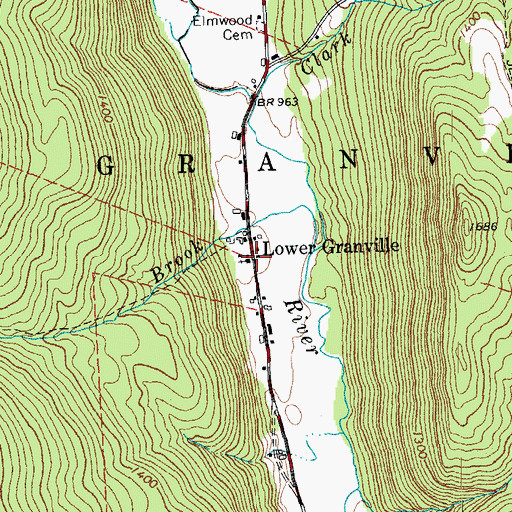 Topographic Map of Granville Village School, VT