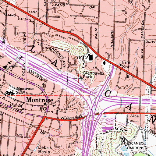 Topographic Map of Glenhaven Park, CA