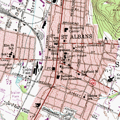 Topographic Map of Champlain Christian Academy, VT