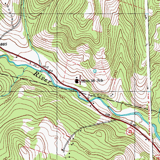 Topographic Map of Waits River Valley School, VT