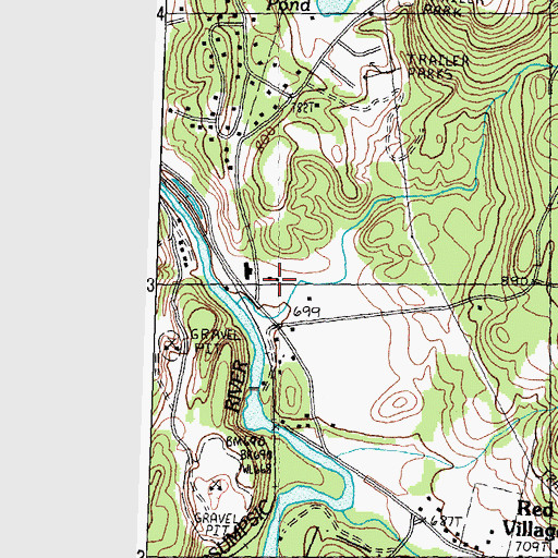 Topographic Map of Riverside School, VT