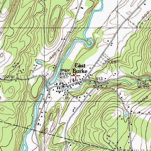 Topographic Map of East Burke School, VT