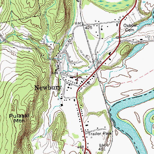 Topographic Map of Newbury Christian School, VT