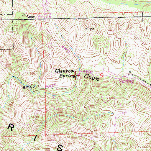Topographic Map of Glenrose Spring, CA