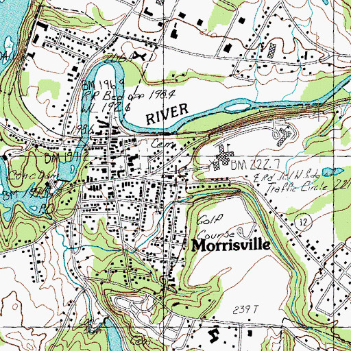 Topographic Map of Morrisville Graded School, VT