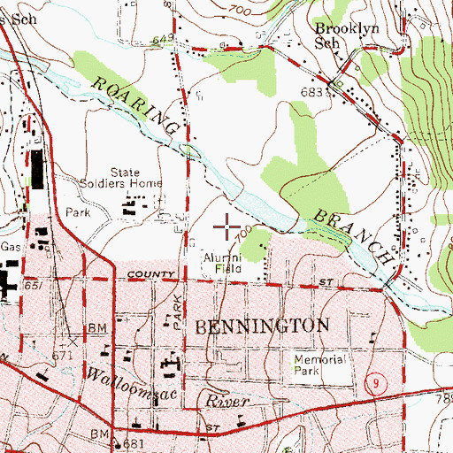 Topographic Map of Southwest Vermont Career Development Center, VT
