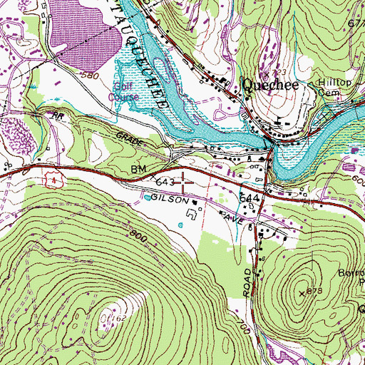 Topographic Map of Mid Vermont Christian School, VT