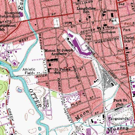 Topographic Map of Rutland Learning Center, VT