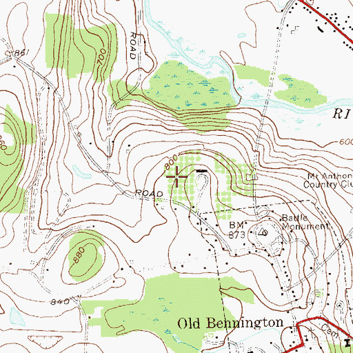 Topographic Map of Bennington School Incorporated, VT
