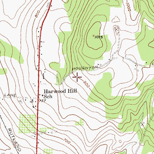 Topographic Map of Forrest Ward Memorial School, VT