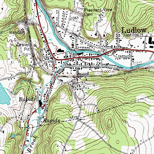 Topographic Map of Rutland Windsor Supervisory Union, VT