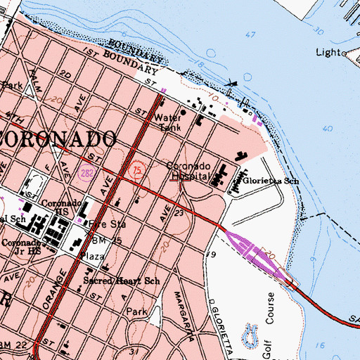 Topographic Map of Glorietta School, CA