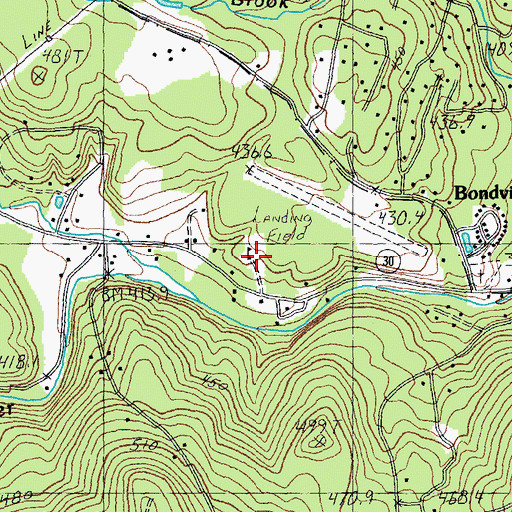 Topographic Map of Mountain School at Winhall, VT
