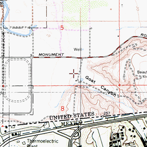 Topographic Map of Goat Canyon, CA