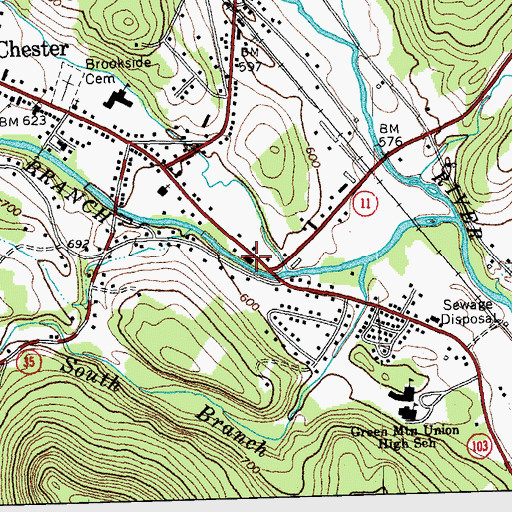 Topographic Map of Windsor Southwest Supervisory Union, VT