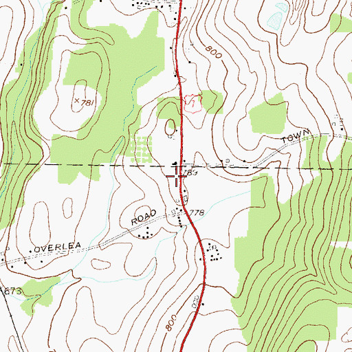 Topographic Map of Hiland Hall School, VT