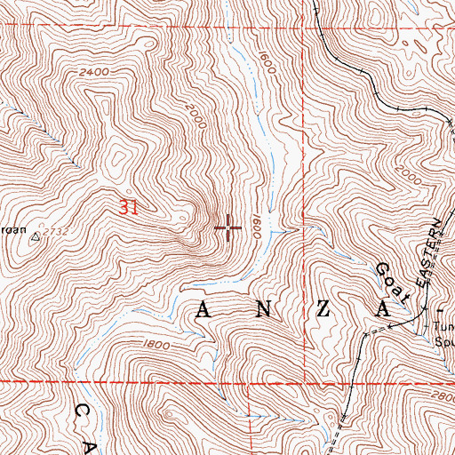 Topographic Map of Goat Canyon, CA