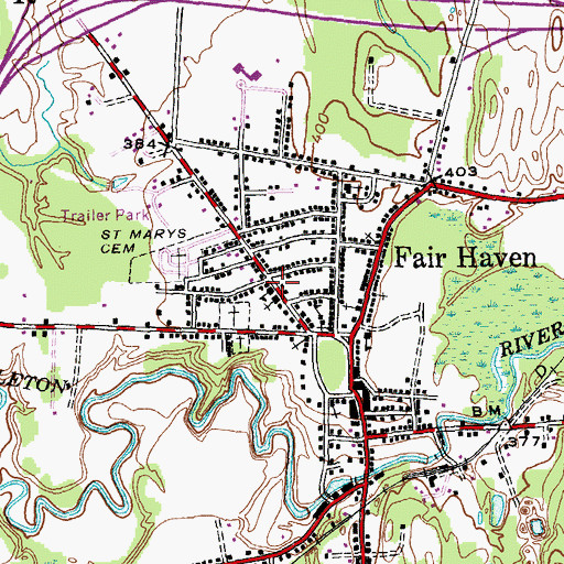 Topographic Map of Saint Mary's School, VT