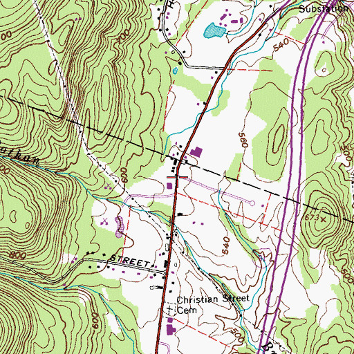 Topographic Map of Willow School, VT