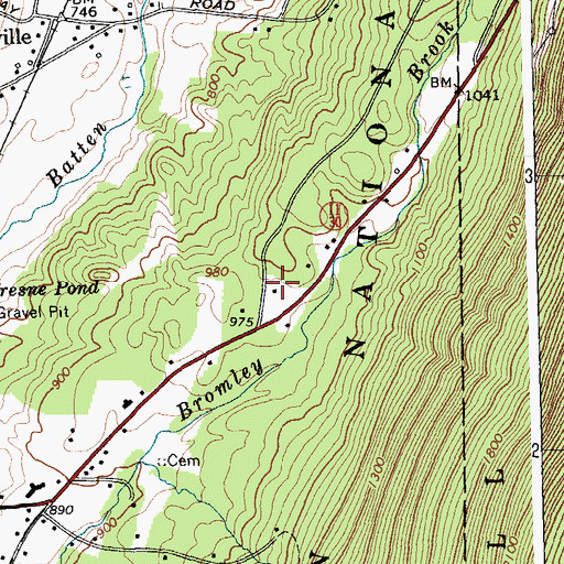Topographic Map of Bromley Brook School, VT