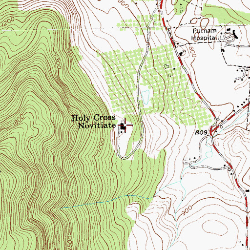 Topographic Map of Southern Vermont College, VT