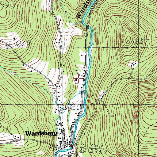 Topographic Map of Wardsboro Elementary School, VT