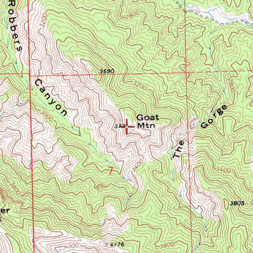 Topographic Map of Goat Mountain, CA