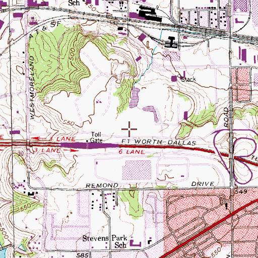 Topographic Map of Dallas County Juvenile Justice Center, TX