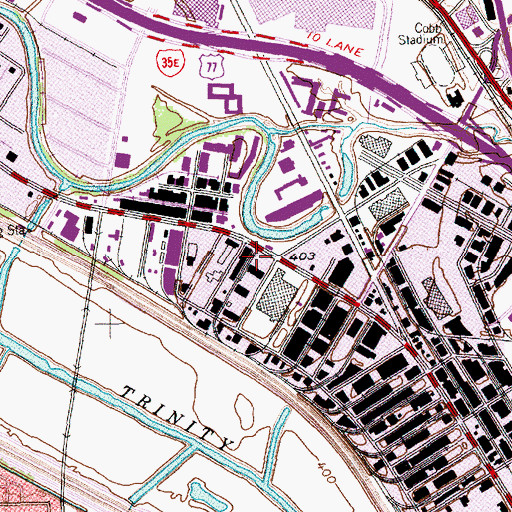 Topographic Map of Dallas Fire - Rescue Station 1, TX