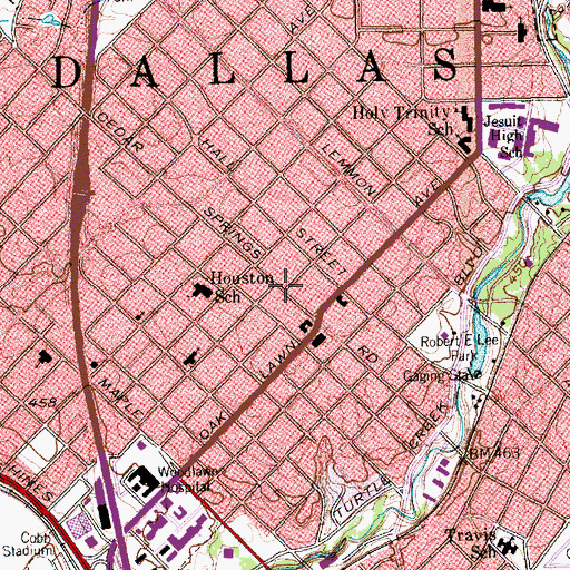 Topographic Map of Dallas Fire - Rescue Station 11, TX