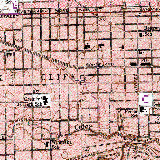 Topographic Map of Dallas Fire - Rescue Station 14, TX
