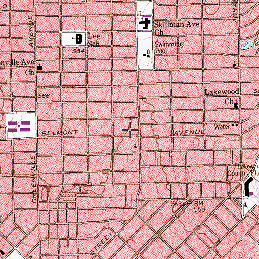 Topographic Map of Dallas Fire - Rescue Station 17, TX
