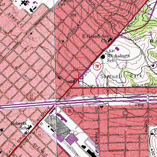 Topographic Map of Dallas Fire - Rescue Station 19, TX