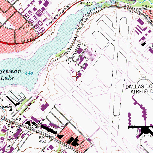 Topographic Map of Dallas Fire - Rescue Station 21, TX
