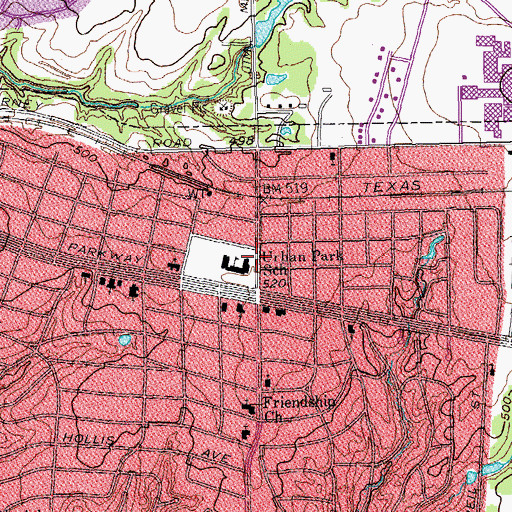 Topographic Map of Dallas Fire - Rescue Station 32, TX