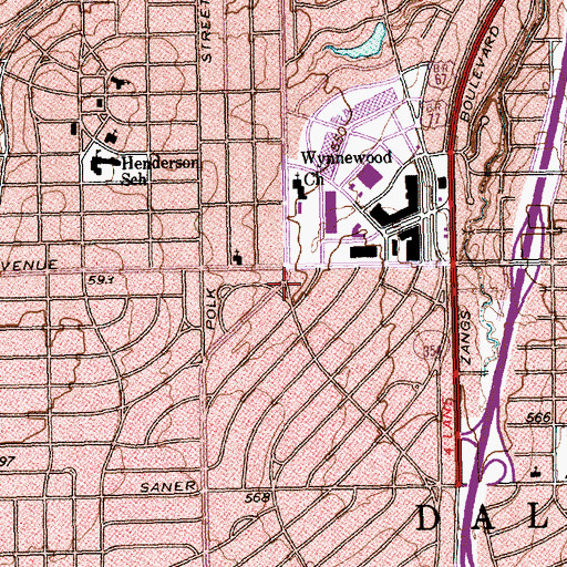 Topographic Map of Dallas Fire - Rescue Station 33, TX