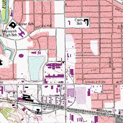 Topographic Map of Dallas Fire - Rescue Station 36, TX