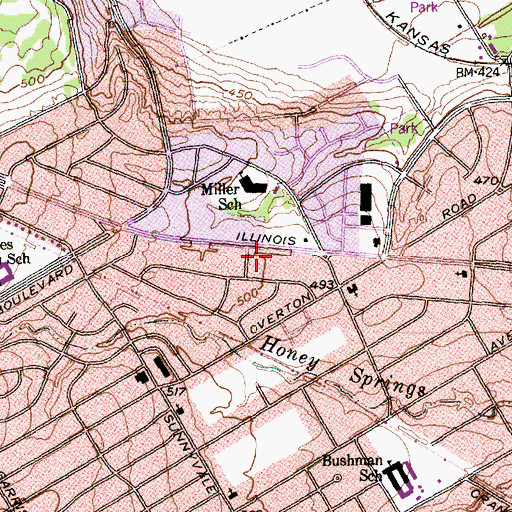 Topographic Map of Dallas Fire - Rescue Station 38, TX