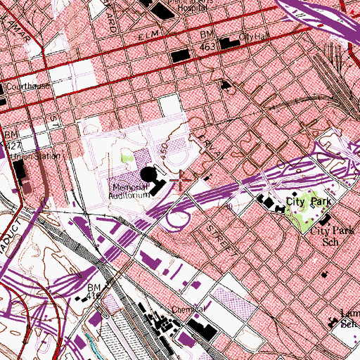 Topographic Map of Dallas Fire and Rescue Station 4, TX